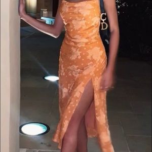 Verge Girl forever Parisian bias cut midi dress, tangerine